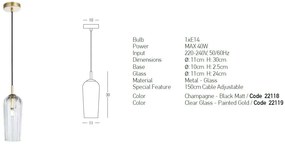 Pendul design modern Brin transparent 11cm