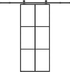 vidaXL Ușă glisantă cu set feronerie, 90x205 cm, sticlă ESG/aluminiu