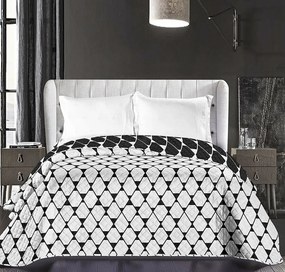 Cuvertură de pat cu două fețe alb-negru