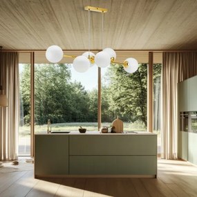 Lustră pe cablu 6xE27/35W/230V auriu