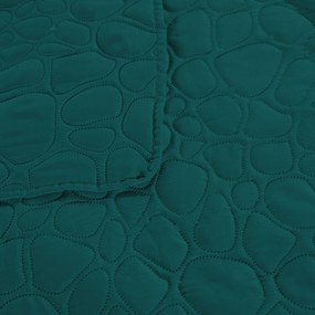 Tyrkysový přehoz na postel se vzorem STONE Dimensiune: 200 x 220 cm