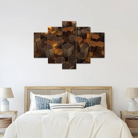 Tablou - Hexagoane de bronz (150x105 cm)