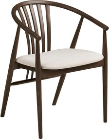 Scaun de dining maro închis cu cotiere din lemn de stejar Agustin – House Nordic