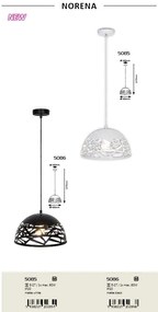 Pendul design industrial Norena negru 5086 RX