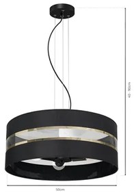 Lustră pe cablu ULTIMO 3xE27/60W/230V neagră