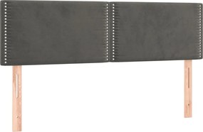 vidaXL Tăblii de pat, gri închis, 144x5x78/88 cm, catifea
