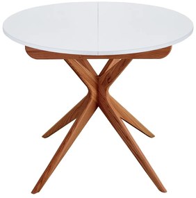Masă de dining rotundă extensibilă cu blat suplimentar ø 90 cm Jubi – Ragaba