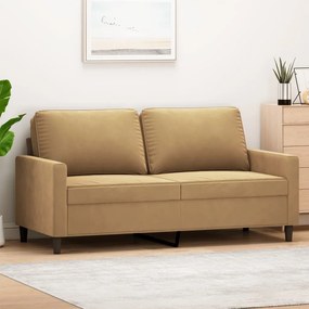 Canapea cu 2 locuri, maro, 140 cm, catifea