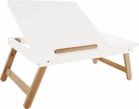 Masa laptop MELTEN, alb/stejar, 59x35x22 cm