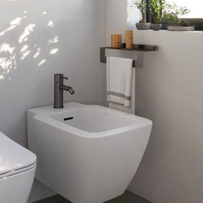 Gedy - Etajeră cu suport pentru prosoape CLEO, 50 cm, gri metalizat