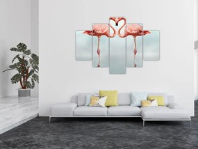 Tablou cu doi flamingo (150x105 cm)