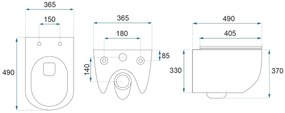 Vas WC suspendabil Carlo Mini Tornado Rimless Flat N Alb, Rea