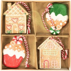 Set 4 bucati decoratiuni de Craciun WINTER SWEETS 6 cm