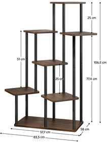 Suport Flori ADITE TIP 2 Negru/Lemn Rustic