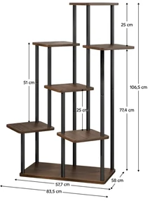 Suport Flori ADITE TIP 2 Negru/Lemn Rustic
