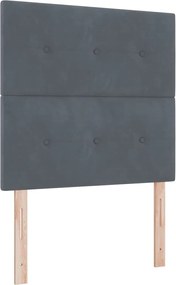 vidaXL Pat cu arc LED cu saltea Gri închis 120 x 200 cm Catifea