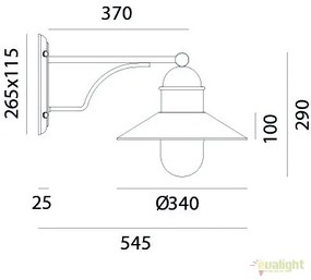Aplica de perete exterior, IP44 Borgo 244.05.OR