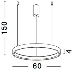 Lustra LED suspendata design modern circular PERRINE D-60cm aurie