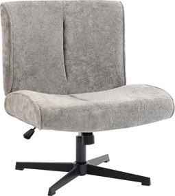 HOMCOM Scaun accent rotativ, fotoliu lounge tapițat cu catifea, reglabil pe înălțime pentru living, birou, gri | Aosom Romania