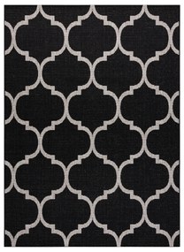 Covor sisal Floorlux 20608 marocani trellis negru si argintiu