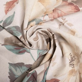 Lenjerie de pat din bumbac și in Rose, 220 x 200 cm, 2x 70 x 80 cm