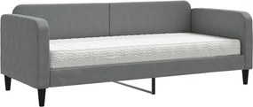 vidaXL Pat de zi cu saltea, gri închis, 80x200 cm, textil