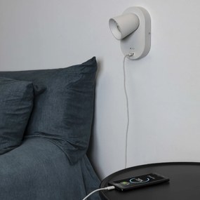 Aplica perete moderna cu USB charger CORB alba 40135
