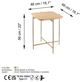 Măsuță de cafea Museli 3 (natural + auriu) . 1093188