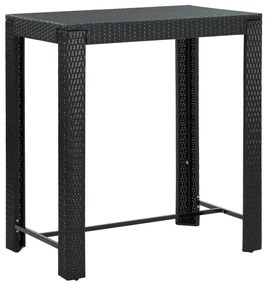 vidaXL Masă de bar de grădină, negru, 100 x 60,5 x 110,5 cm, poliratan