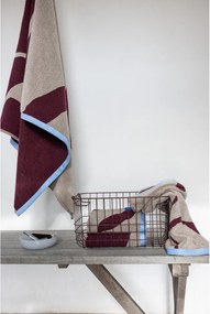 Prosop burgundy/grej din bumbac organic din frotir 70x133 cm Nova Arte – Mette Ditmer Denmark