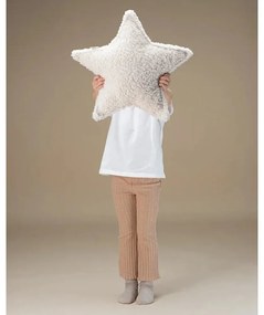 Pernă decorativă pentru copii crem cu tapițerie din țesătură bouclé Star – Wigiwama