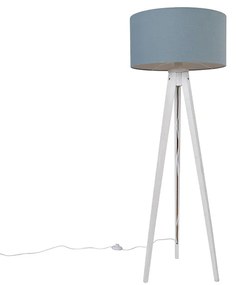 Lampă de podea cu trepied alb cu abajur albastru deschis 50 cm - Tripod Classic