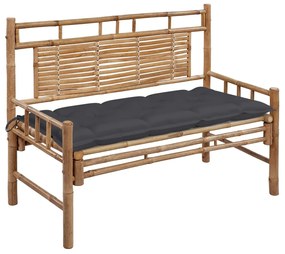 vidaXL Bancă de grădină cu pernă, 120 cm, bambus