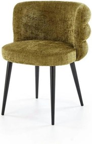 Scaun K575, verde olive - Cremona 38, stofa catifelata/otel, 62x64x79