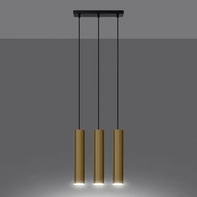 Lustră pe cablu Sollux SL.1201 LAGOS 3xGU10/10W/230V auriu