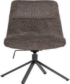 Fotoliu maro pivotant cu tapițerie din țesătură bouclé Soren – WOOOD