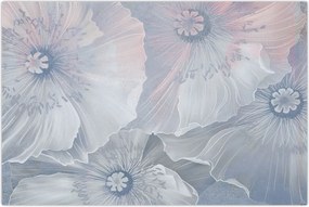 Tablou - Flori albastre pe perete (90x60 cm)