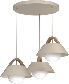 Lustră FUNDA suspendată pe cablu 3xE27/15W/230V bej