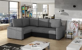 Coltar extensibil cu spatiu pentru depozitare, 235x162x90 cm, Corona L01, Eltap (Culoare: Gri inchis / Alb)