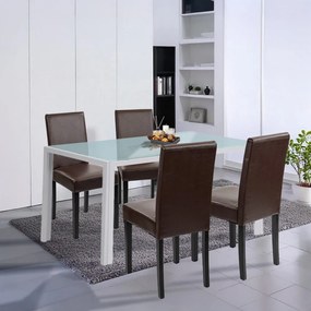 Set de masă Mira 4+1 alb-maro