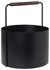 Coș metalic pentru lemne de foc Blomus Fireplace, negru