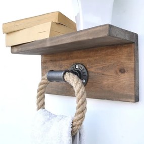 Suport de prosoape cu raft BORURAF 14x30 cm molid