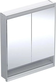Dulap incastrat cu oglinda si nisa Geberit One ComfortLight 75 cm aluminiu eloxat