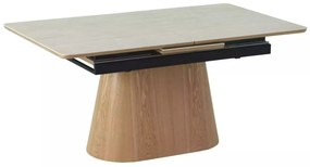 Masa extensibila Monaco travertin bej/stejar L160-200xl90 cm