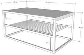 Măsuță de cafea ASUDE 43x95 cm neagră/albă