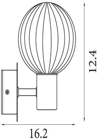 Aplica baie Protectie IP44 metal alama, sticla champagne Luminsphere