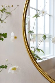 Oglindă de perete cu ramă decorativă, aspect vintage, H66/L60/W3 cm