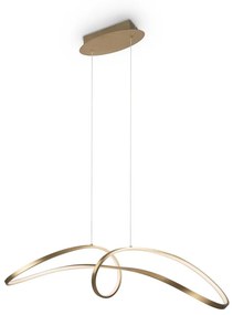 Lustra LED suspendata, design modern Curve auriu