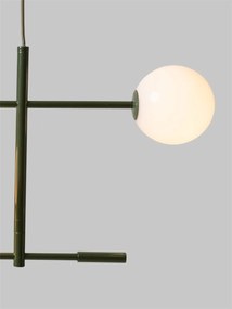 Lustra metal verde cu 4 globuri sticla Copenhagen
