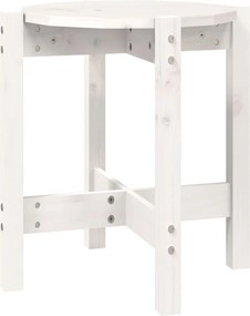 vidaXL Măsuță de cafea, alb, Ø 42,5x45 cm, lemn masiv de pin